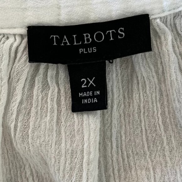 Talbots Woman's Plus-Size Crinkle Gauze Embroider Bohemian Hippie Tunic Sz 2x - Picture 8 of 10